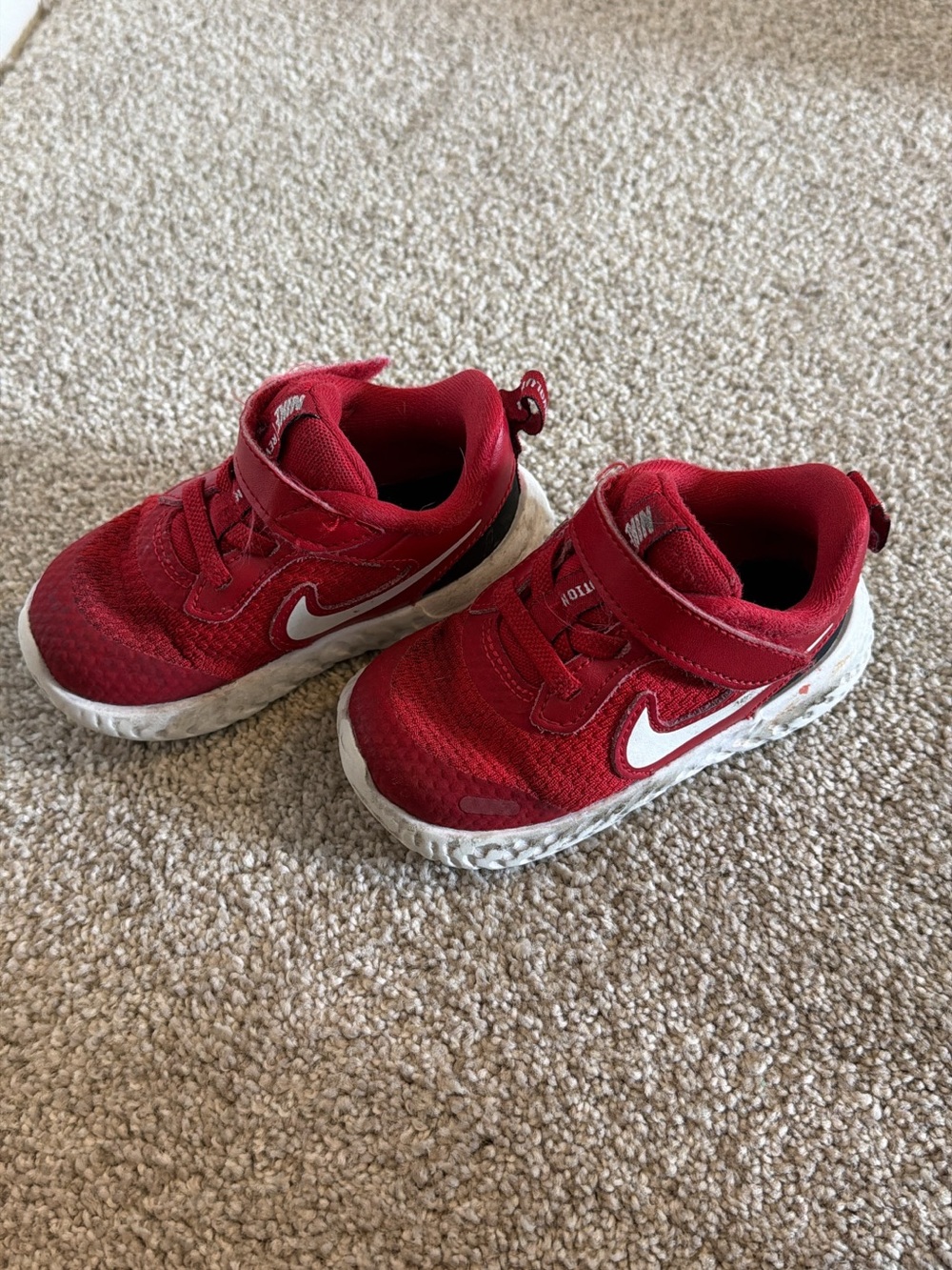 Red Nike Revolution 5 Toddler Shoes Size 6C